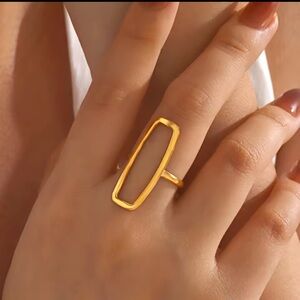 Chic 18k gold plated stainless steel Ring